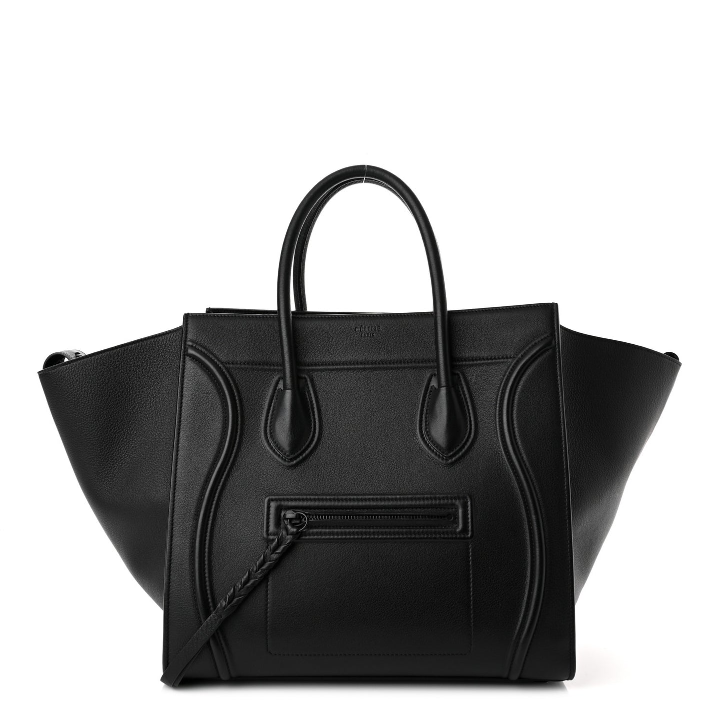 Grained Calfskin Medium Phantom Luggage Black