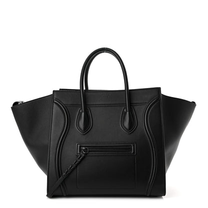 Celine Grained Calfskin Medium Phantom Luggage Black 1 of 11