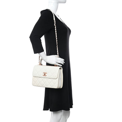 Chanel Lambskin Quilted Small Trendy CC Dual Handle Flap Bag White 2 of 12