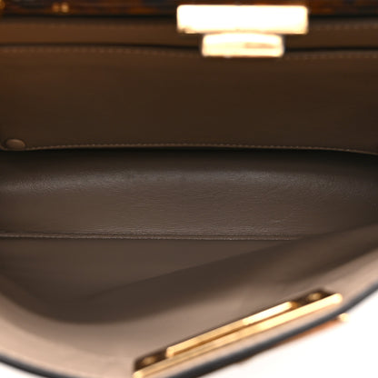 Fendi Vitello Seta Shiny Nappa Plexiglass Medium Peekaboo I SEE U Satchel Tortora 6 of 13