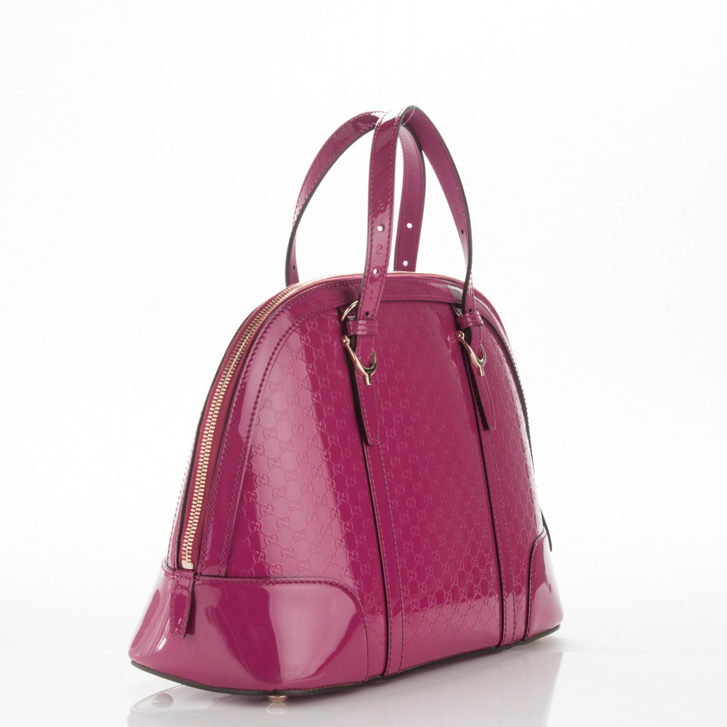 Gucci Patent Microguccissima Small Nice Top Handle Dome Bag Bright Bouganville 3 of 7
