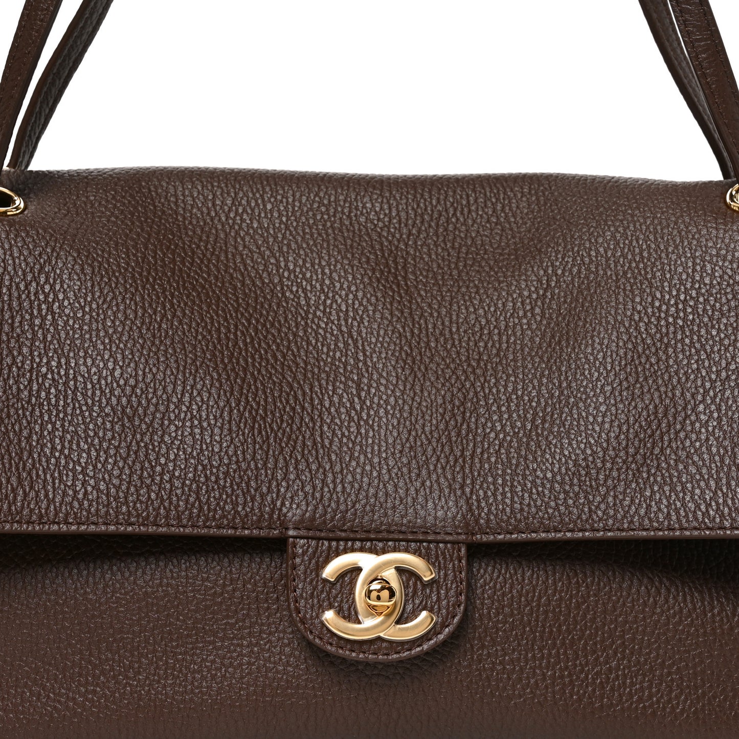 Grained Calfskin Small Souplissimo Maxi Flap Brown