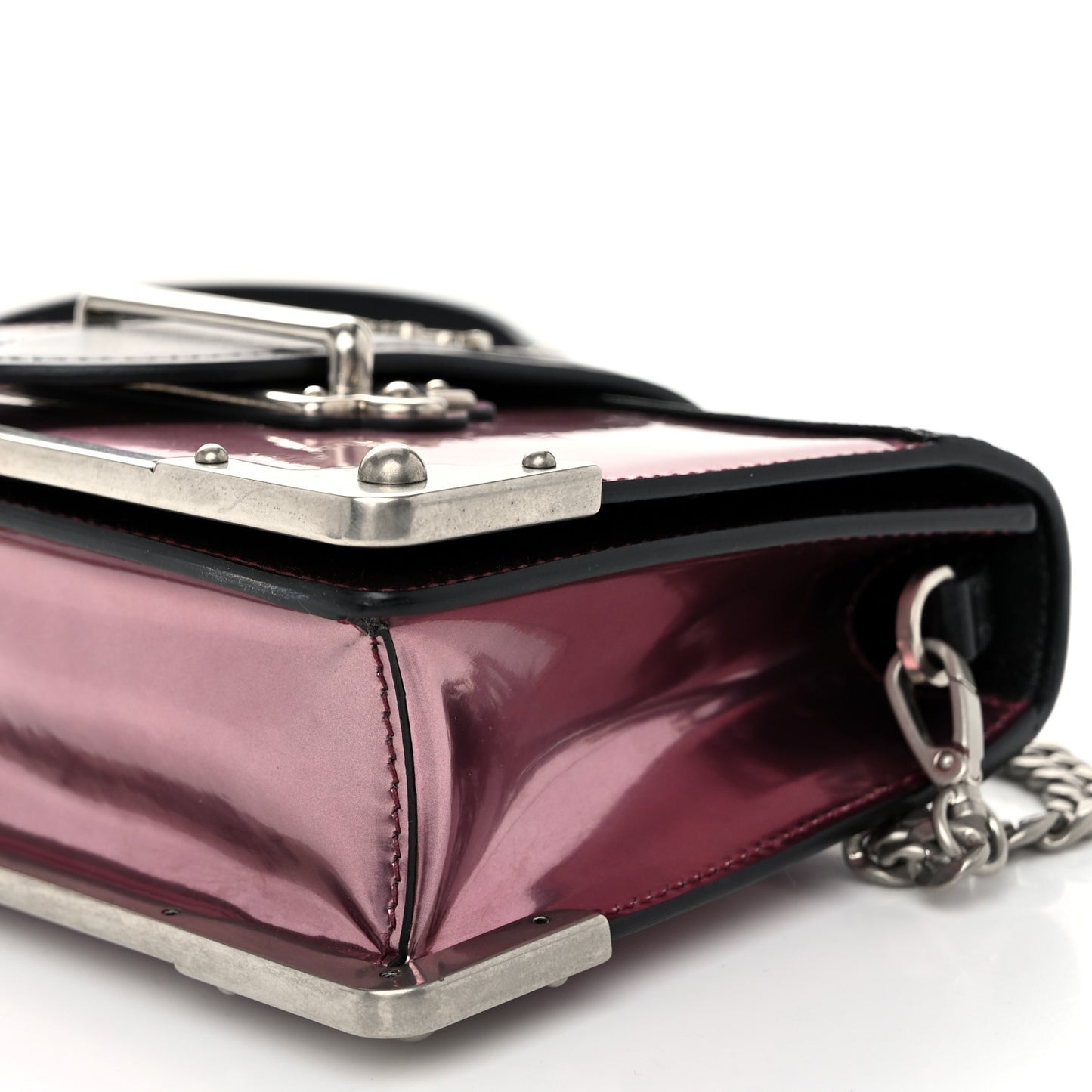 Metallic Vitello Saffiano Cahier Bag Ibisco Black