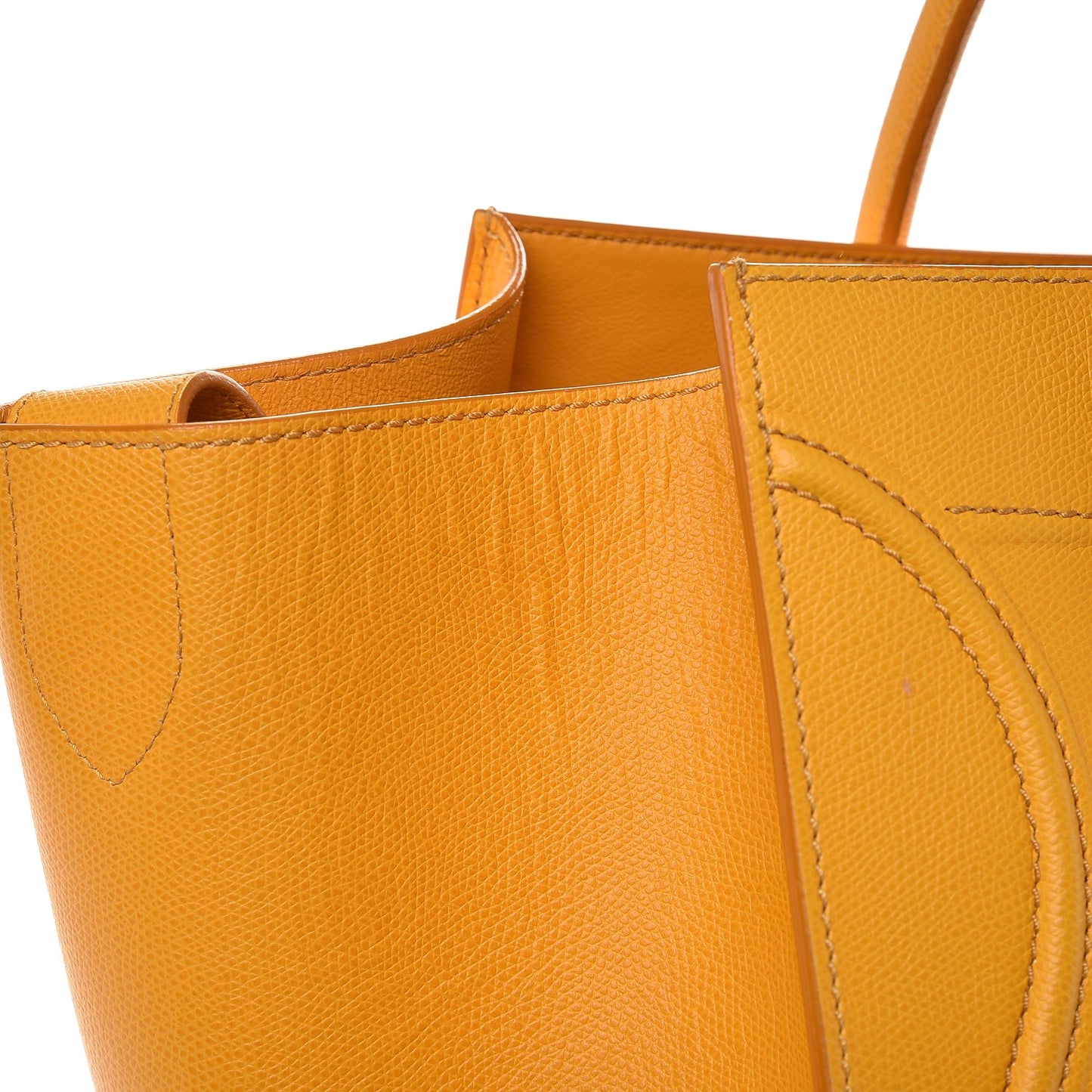 Grained Calfskin Medium Phantom Luggage Saffron