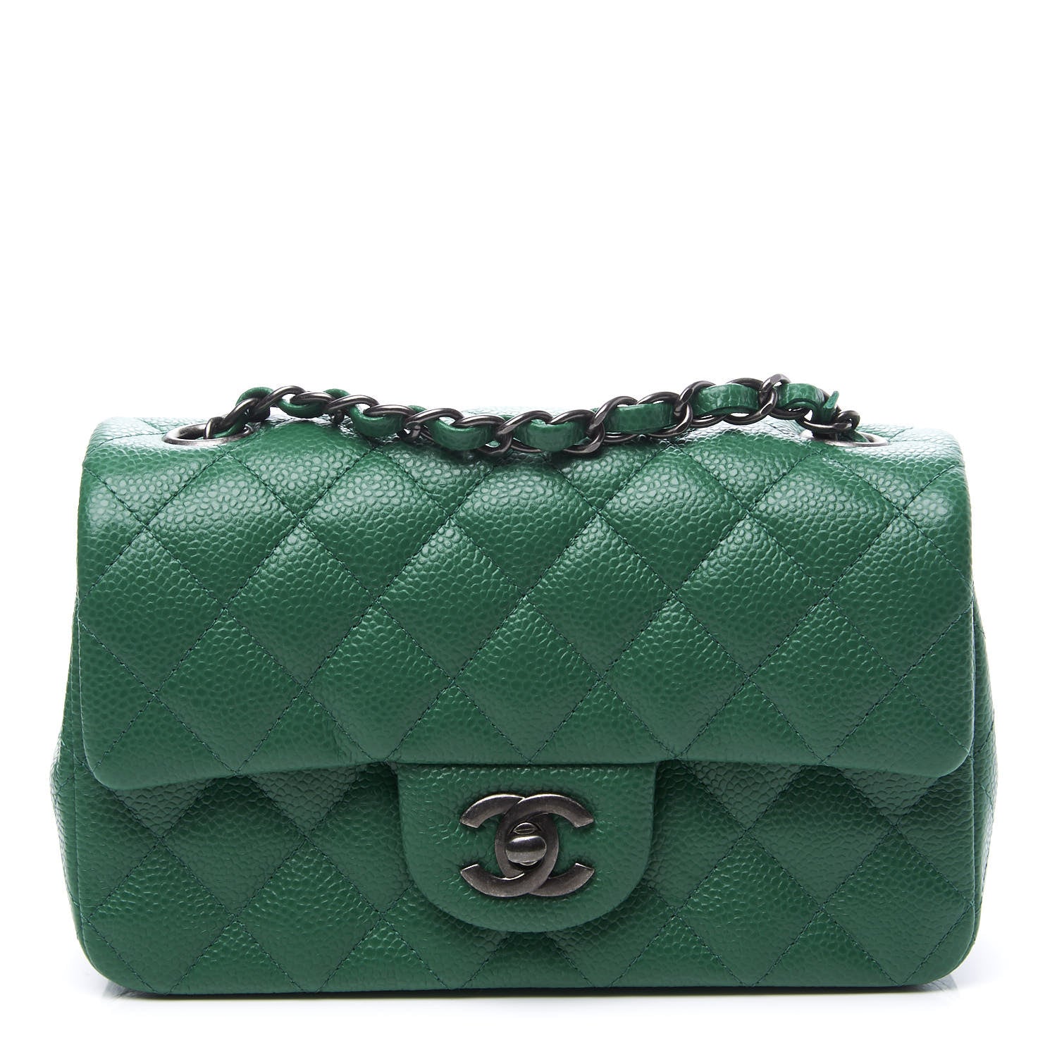 Chanel Caviar Quilted Mini Rectangular Flap Green 1 of 10