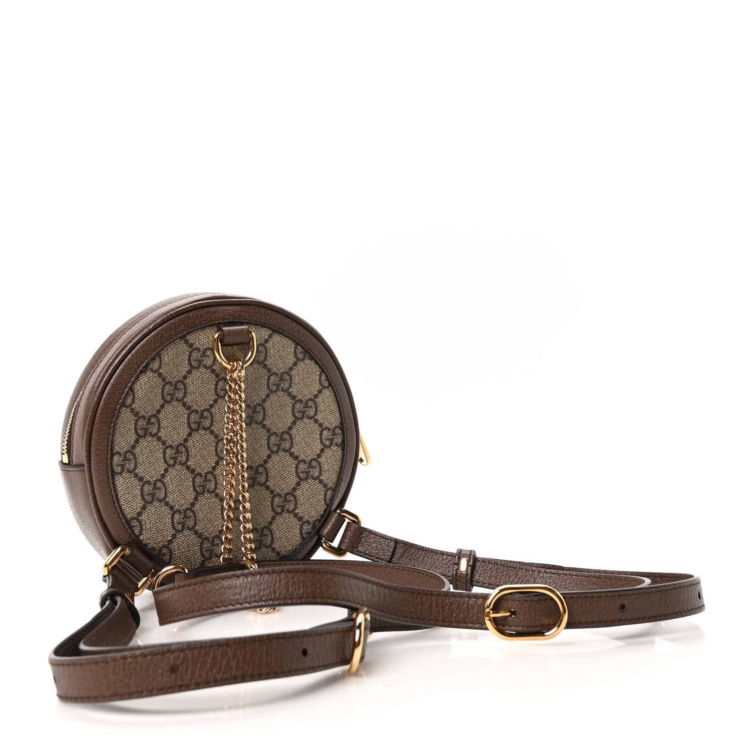 Gucci GG Supreme Monogram Web Mini Ophidia Round Backpack Brown 3 of 9