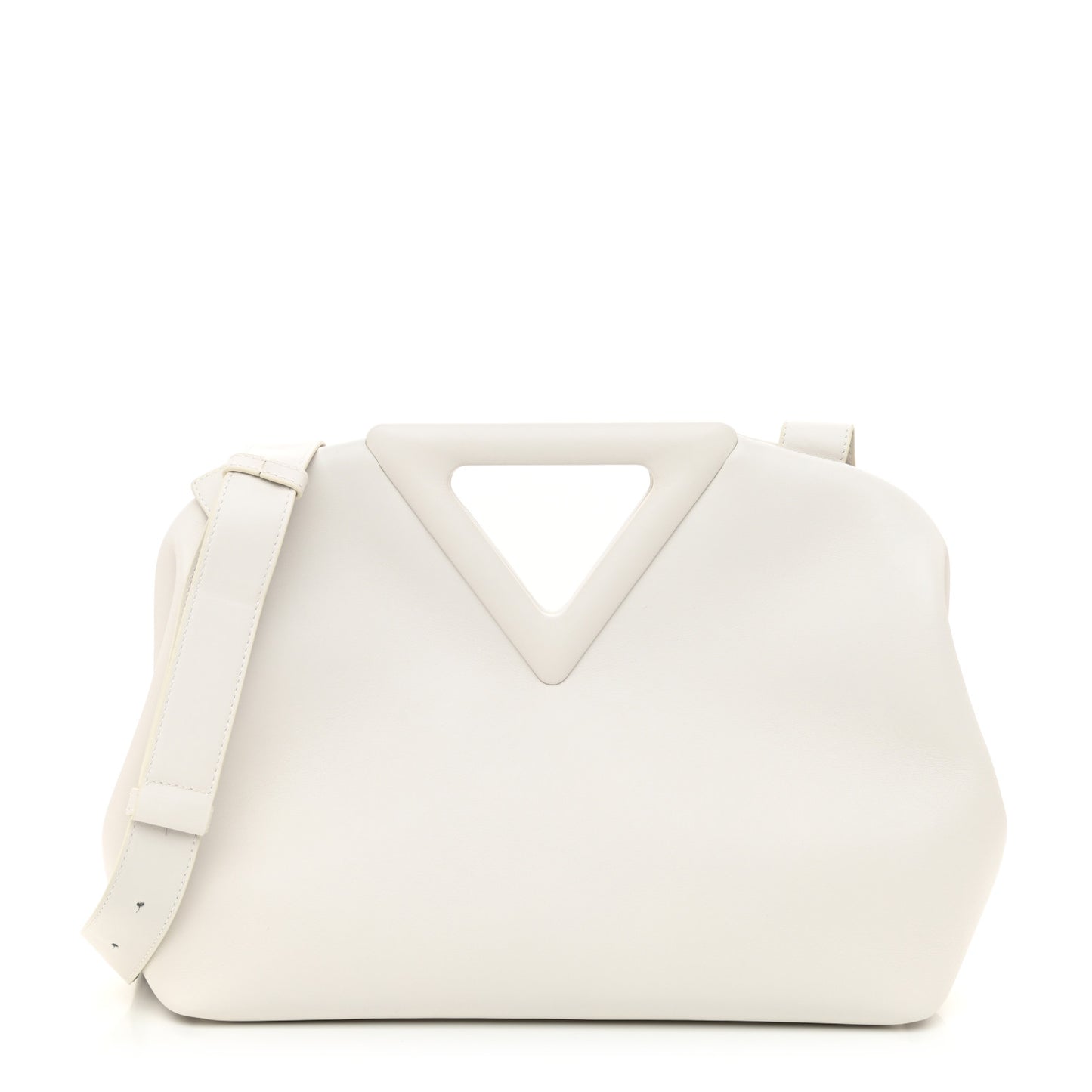 Calfskin Large The Point Triangle Bag Chalk