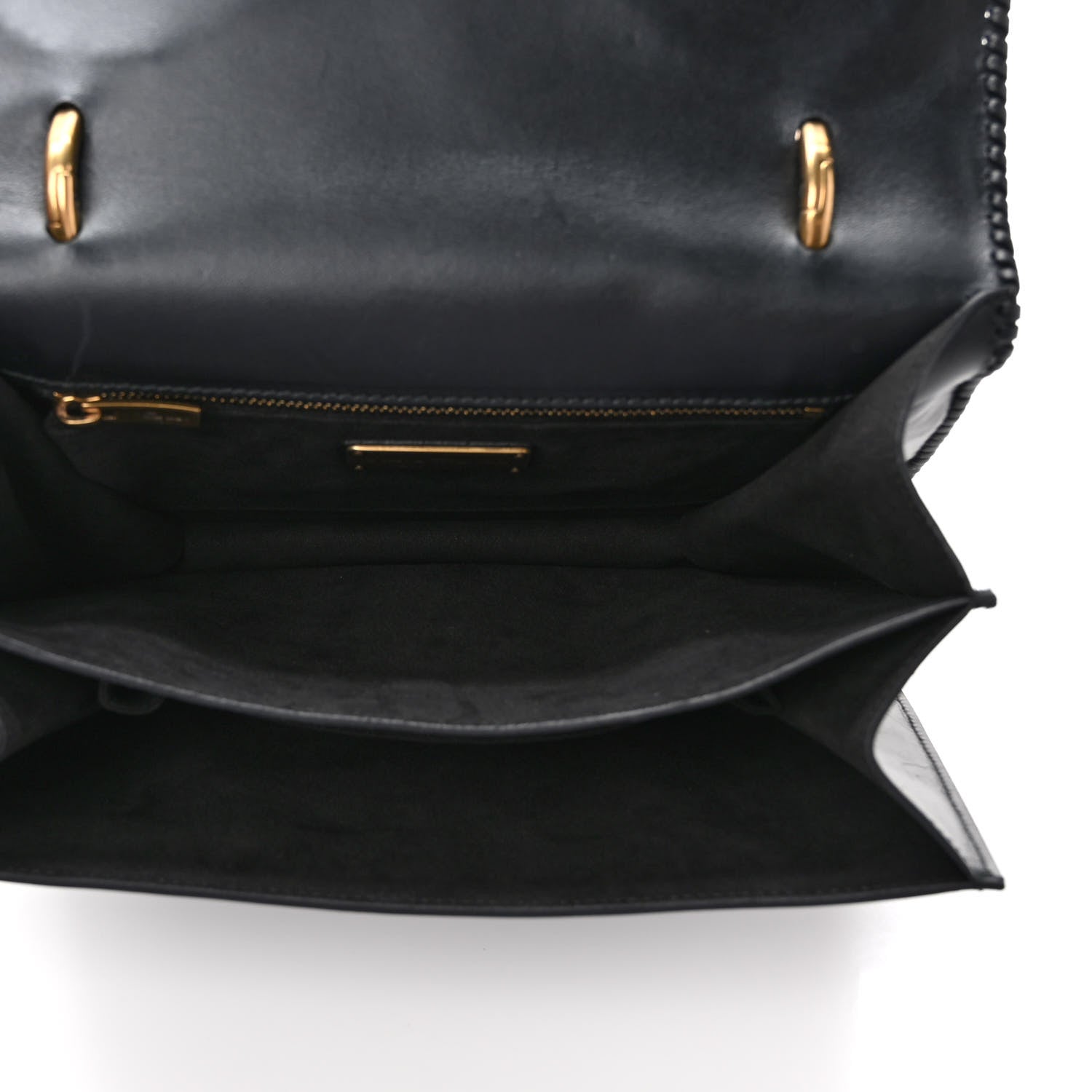 Salvatore Ferragamo Calfskin Whipstitch Kamelia Shoulder Bag Black 5 of 9