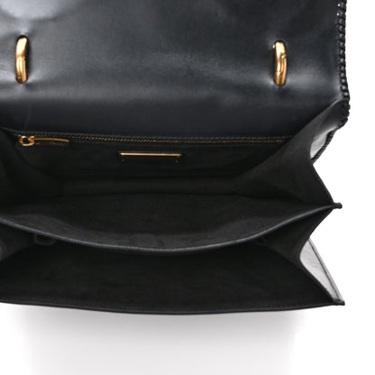 Salvatore Ferragamo Calfskin Whipstitch Kamelia Shoulder Bag Black 5 of 9