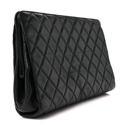 Chanel Caviar Quilted CC Beauty Clutch Black 3 of 10