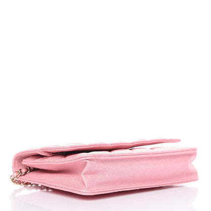 Chanel Iridescent Caviar Quilted Wallet on Chain WOC Rose Pink 4 of 12