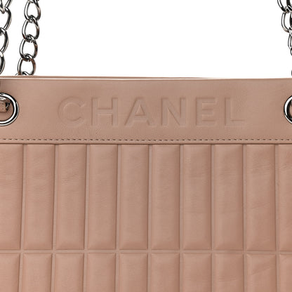 Chanel Calfskin Vertical Quilted Lax East West Shoulder Bag Beige 8 of 11