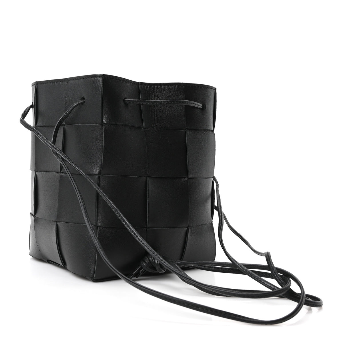 Nappa Maxi Intrecciato Cassette Bucket Bag Black
