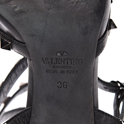Valentino Garavani Nappa Rockstud Ankle Strap Low Heel Pumps 36 Black 9 of 14