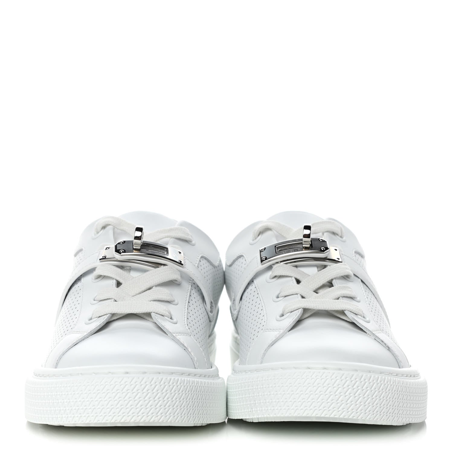 Hermes Calfskin Perforated Day Sneakers 36.5 White 2 of 10