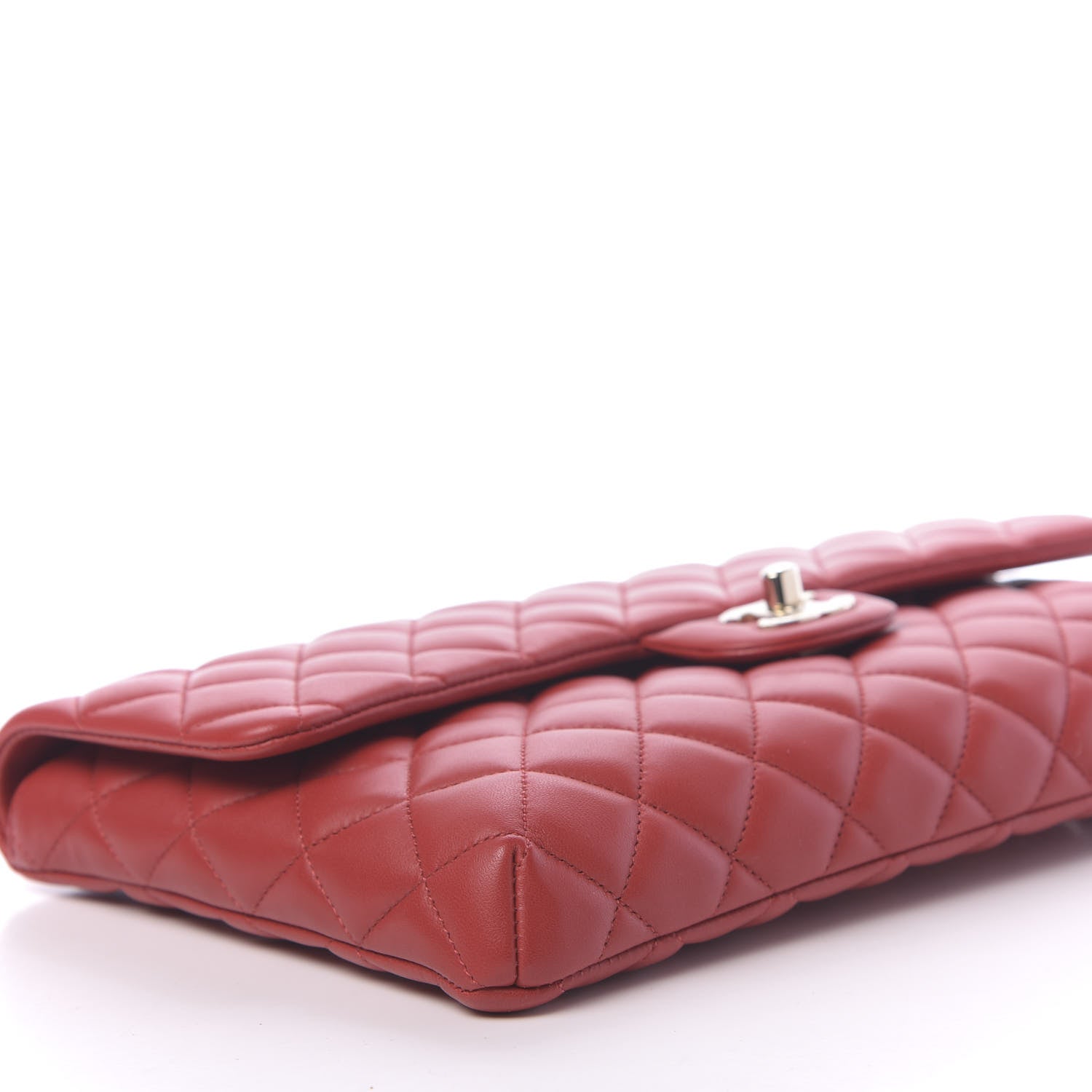 Chanel Lambskin Quilted Flap Clutch Red 8 of 10