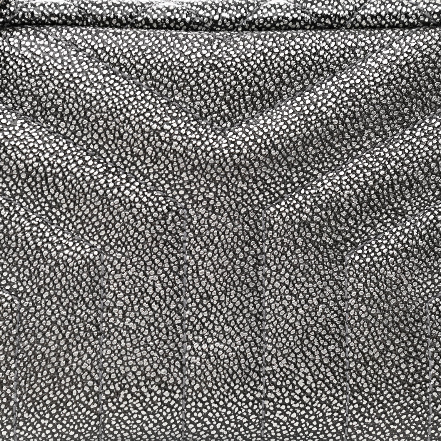 Saint Laurent Metallic Grain De Poudre Y Quilted Monogram Mini Loulou Camera Bag Gun Metal 7 of 9