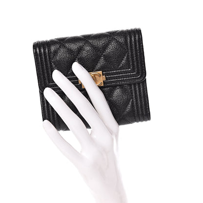 Chanel Caviar Quilted Compact Boy Wallet Black 2 of 11