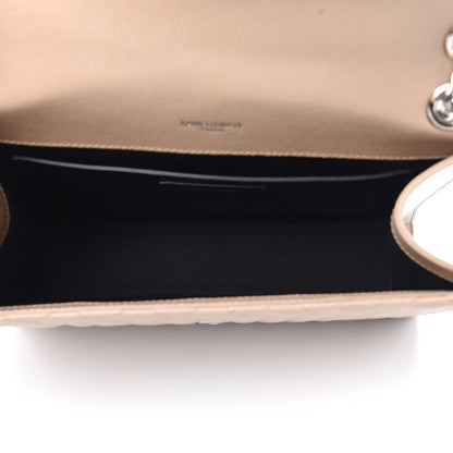 Saint Laurent Grain De Poudre Textured Mixed Matelasse Medium Triquilt Monogram Satchel Dark Beige 5 of 11
