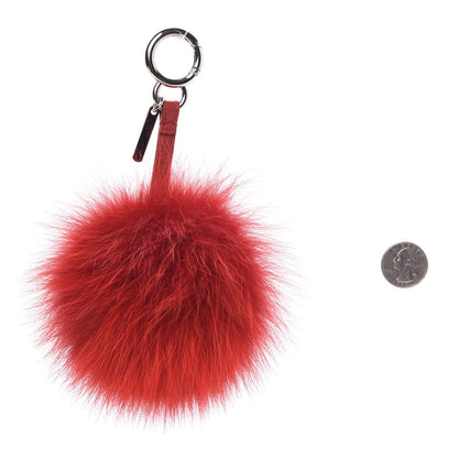 Fendi Fox Fur Pom Pom Bag Charm Red 2 of 3