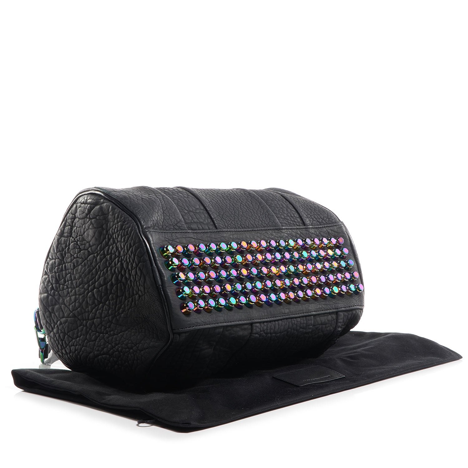 Alexander Wang Pebbled Lambskin Rocco Duffel Matte Black w Iridescent Hardware 4 of 6