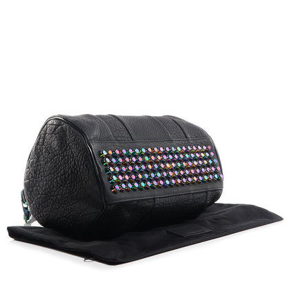 Alexander Wang Pebbled Lambskin Rocco Duffel Matte Black w Iridescent Hardware 4 of 6