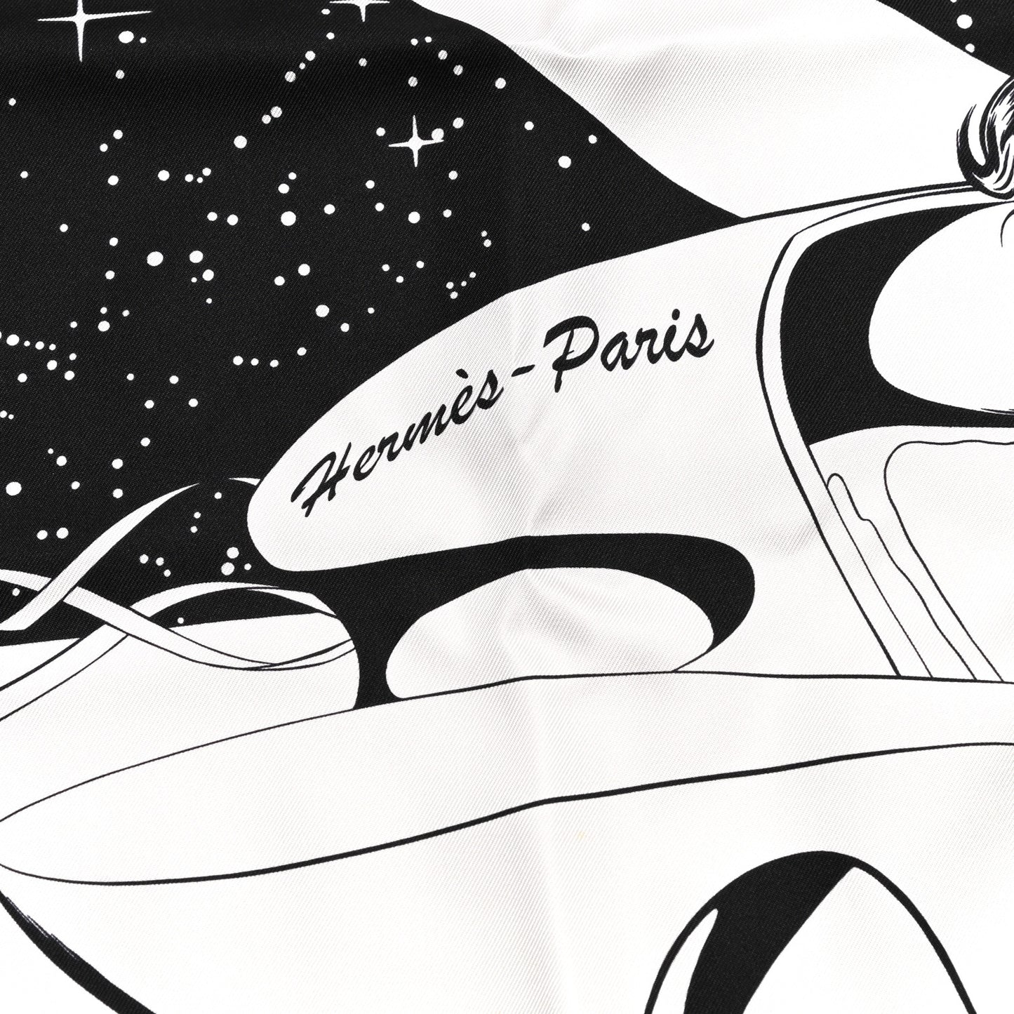 Silk Space Derby Muffler Black White
