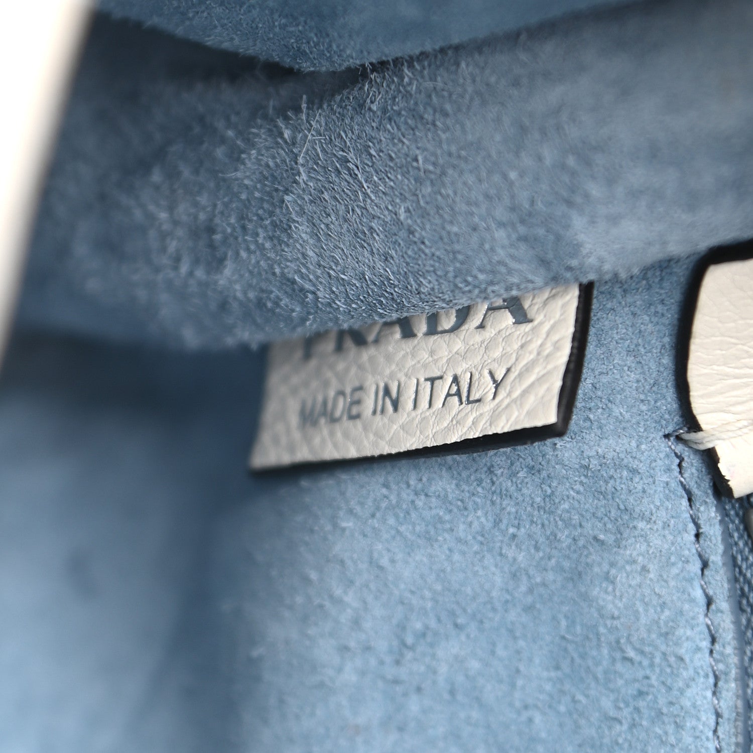 Prada Glace Calf Studded Etiquette Flap Bianco Astra 7 of 12