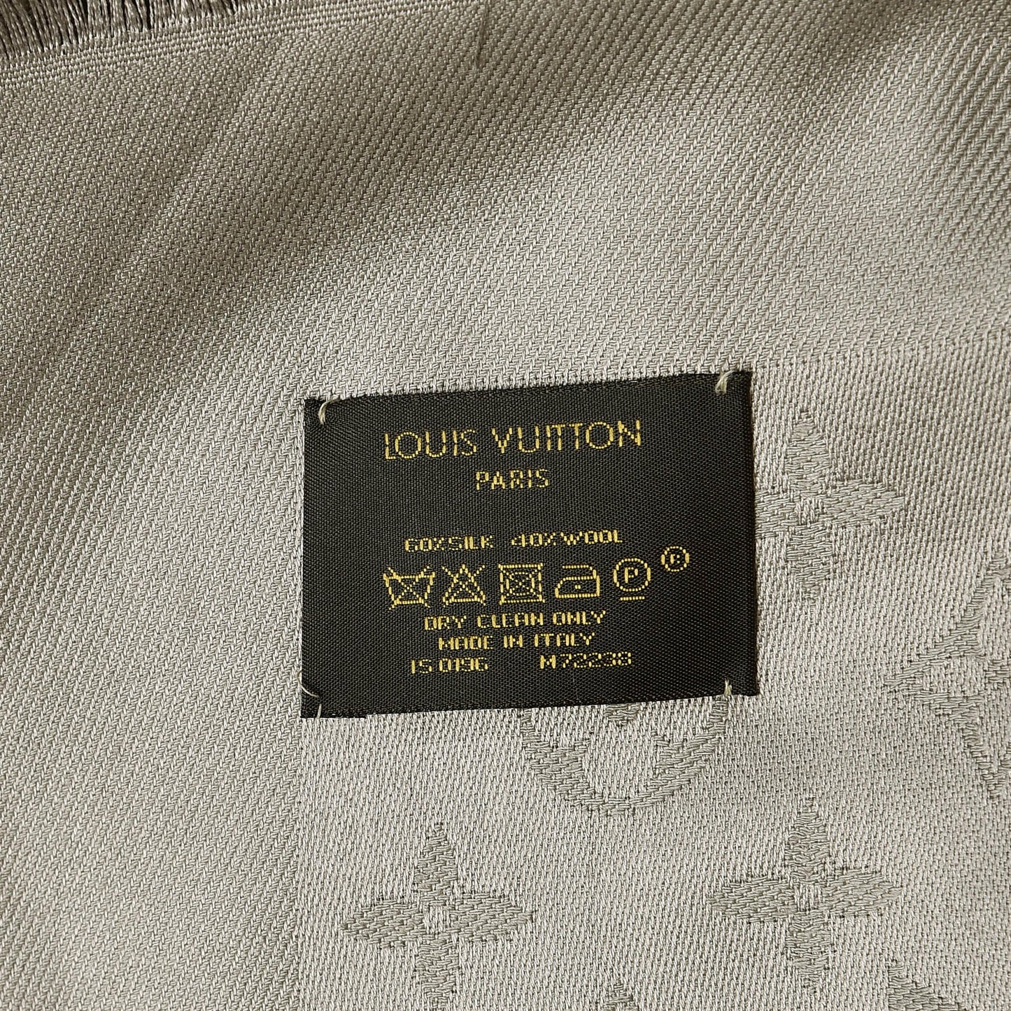 Silk Wool Monogram Shawl Verone