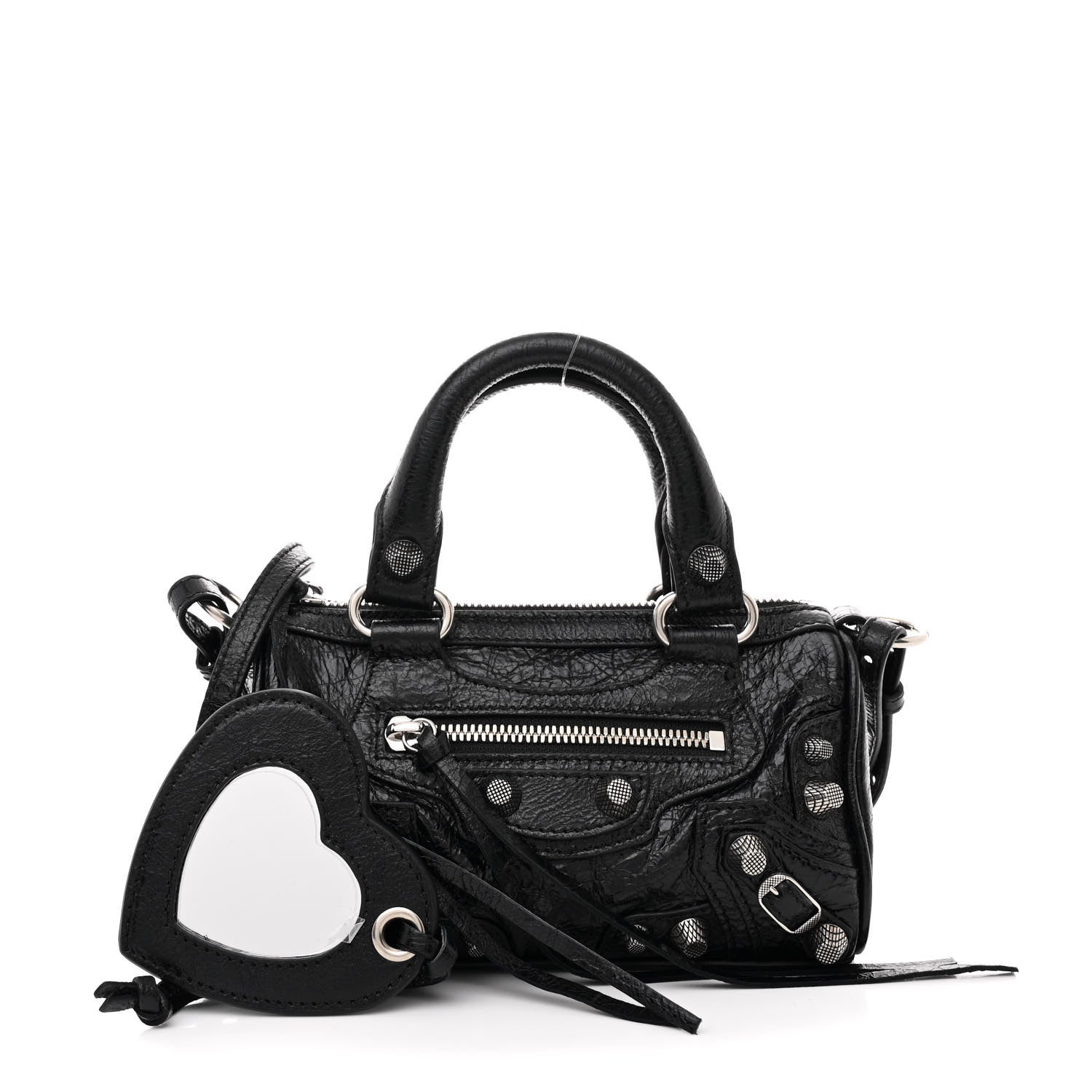Balenciaga Agneau Arena Crystal Neo Nano Cagole Handbag Black 3 of 12