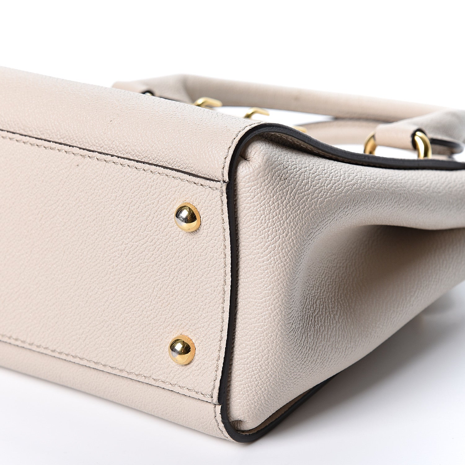 Burberry Soft Grain Calfskin Small Buckle Tote Limestone 10 of 12