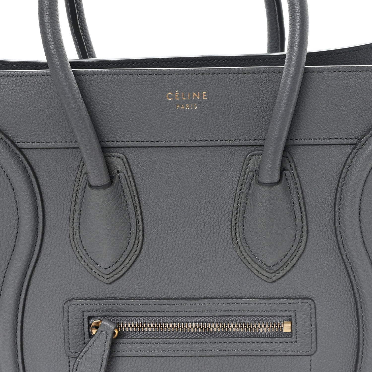 Celine Baby Drummed Calfskin Micro Luggage Kohl 8 of 11