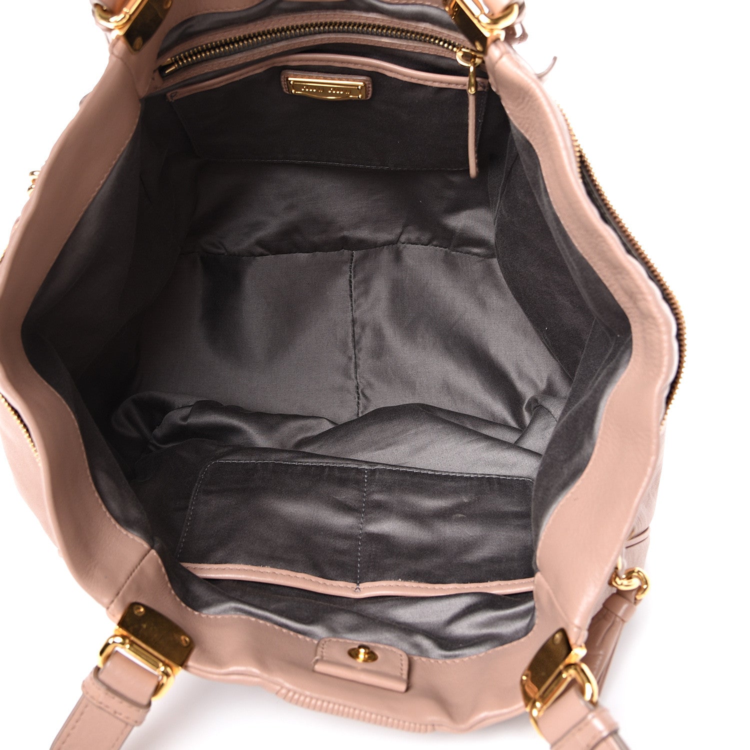 Miu Miu Vitello Lux Gathered Tote Cammeo 4 of 18