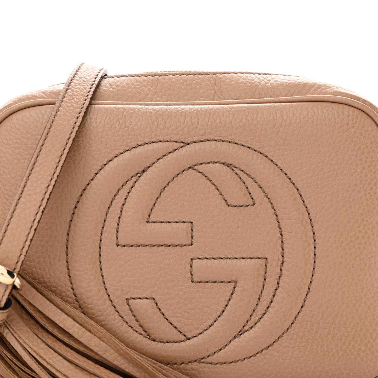 Pebbled Calfskin Small Soho Disco Bag Camelia