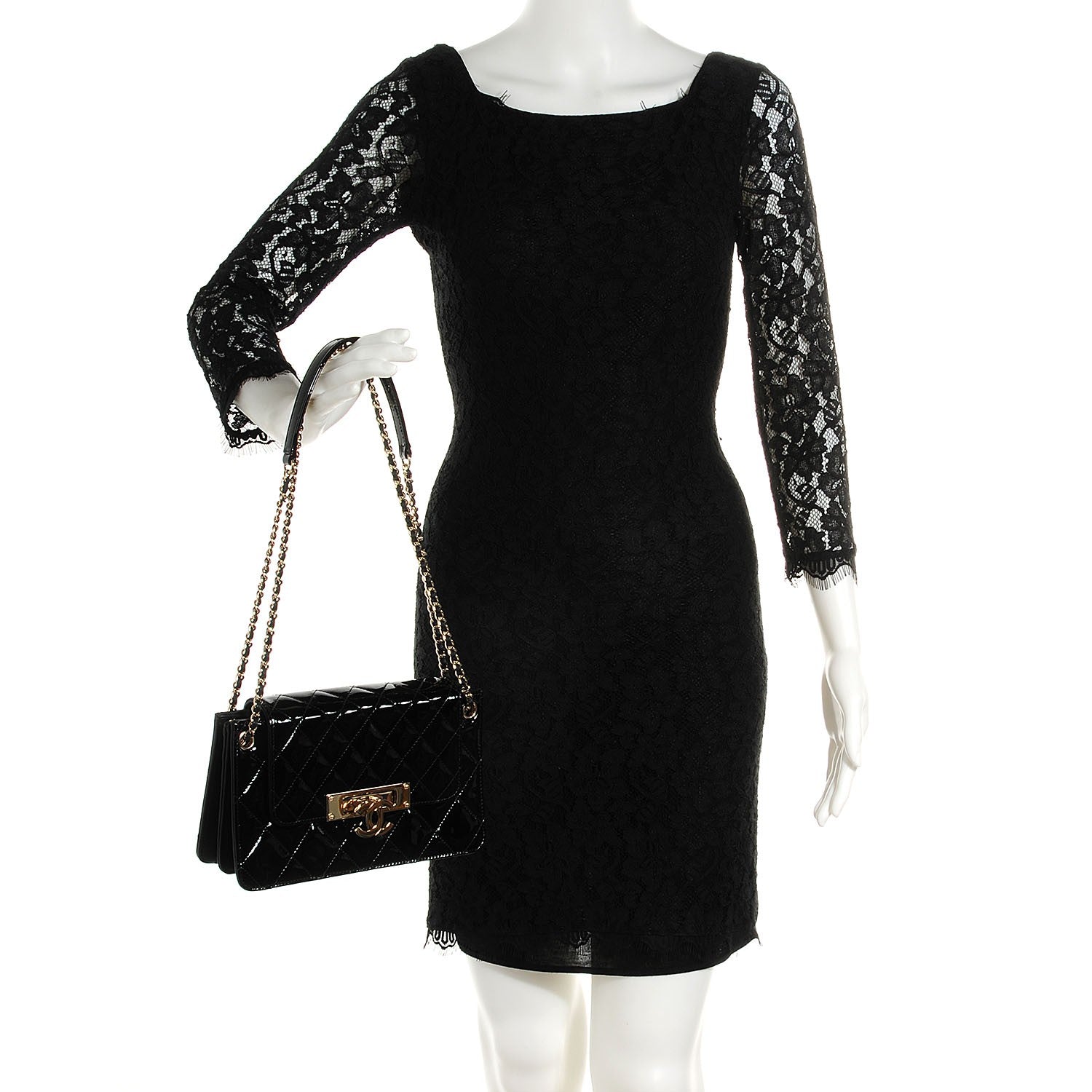 Chanel Patent Golden Class Accordion Flap Bag Black 2 of 8