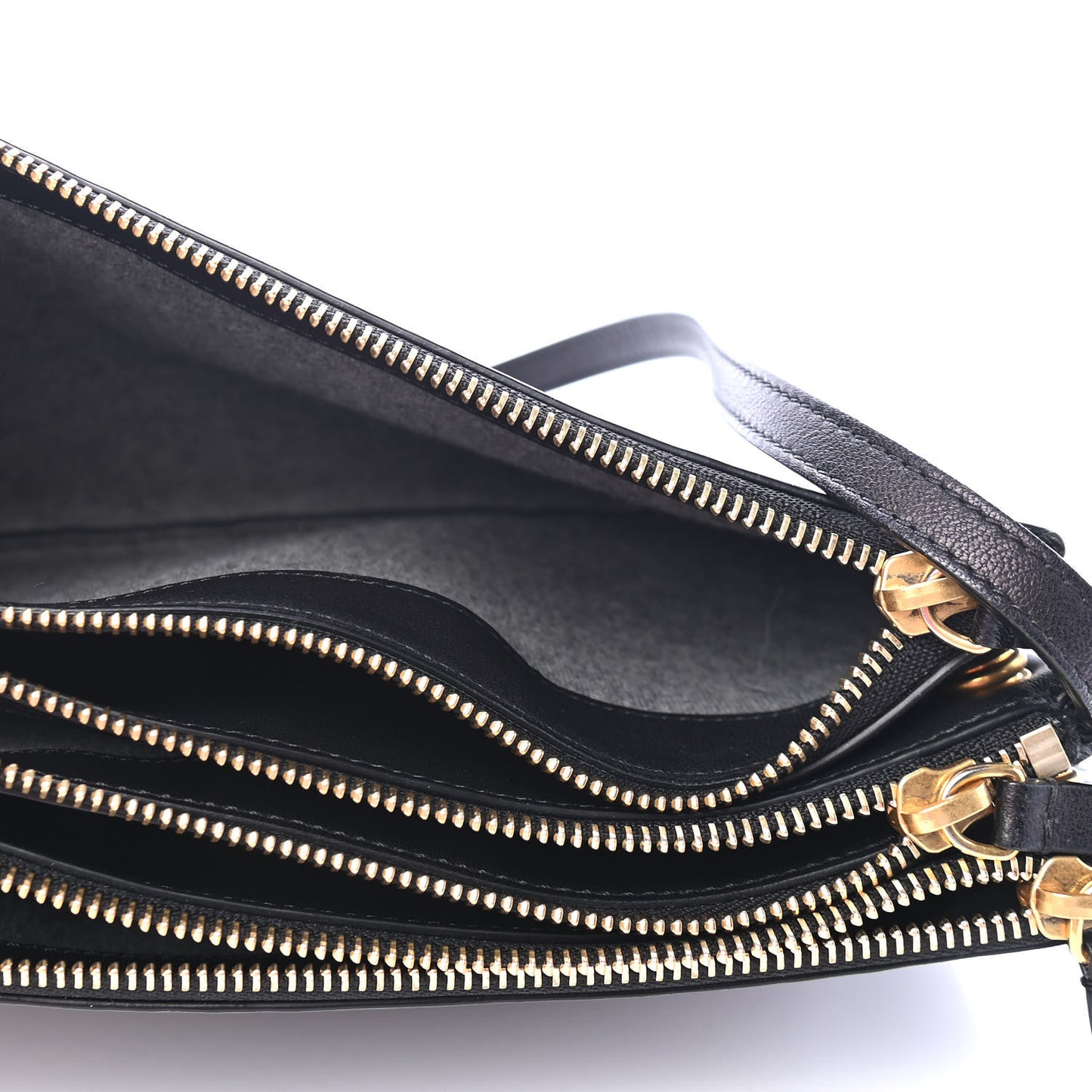 Lambskin Large Trio Crossbody Bag Black