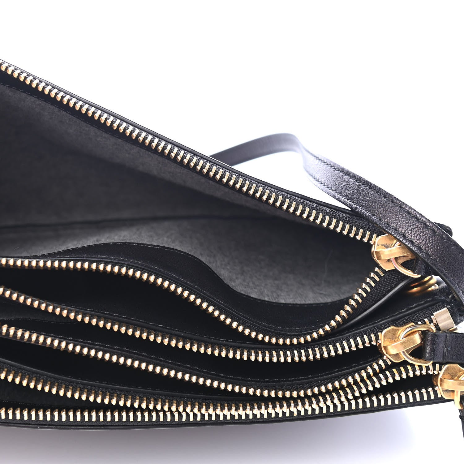 Celine Lambskin Large Trio Crossbody Bag Black 4 of 5