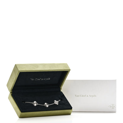 Van Cleef & Arpels 18K White Gold 5 Motifs Guilloche Vintage Alhambra Bracelet 5 of 5