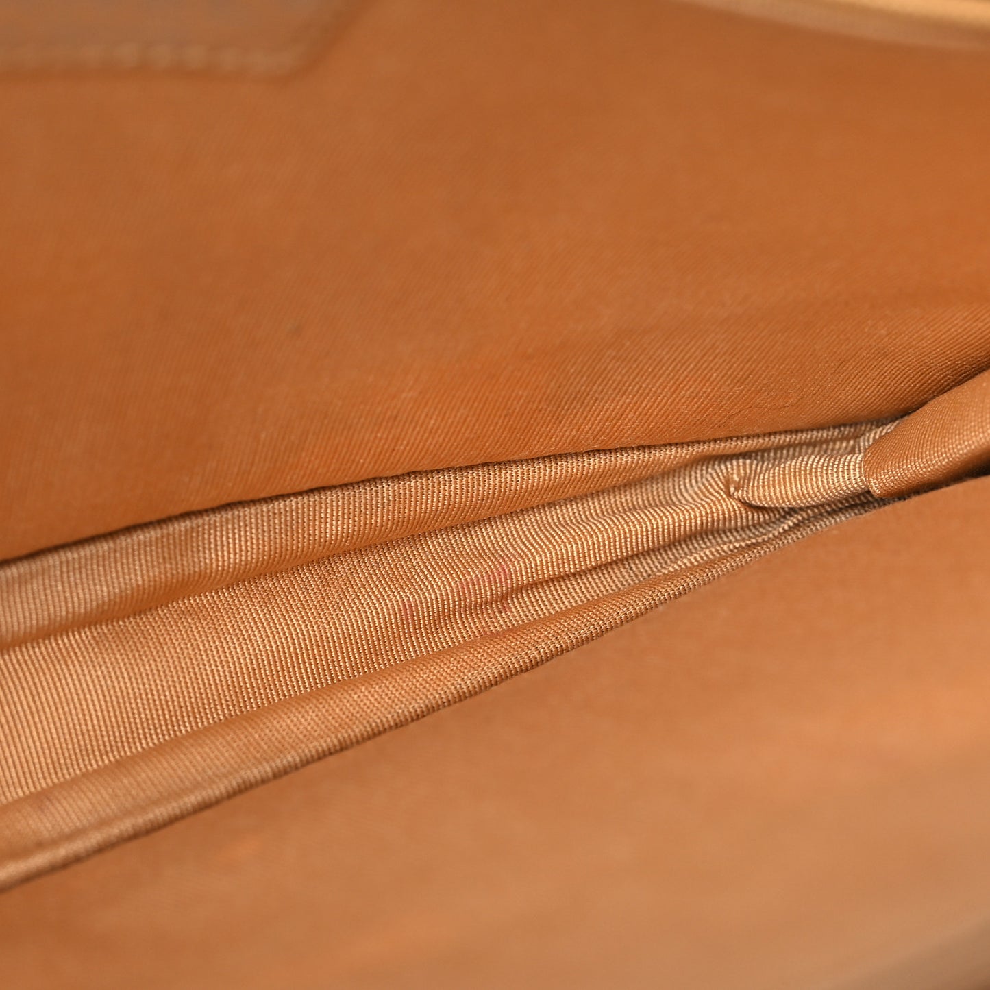 Metallic Calfskin Chocolate Bar Whipstitch Mademoiselle Flap Beige