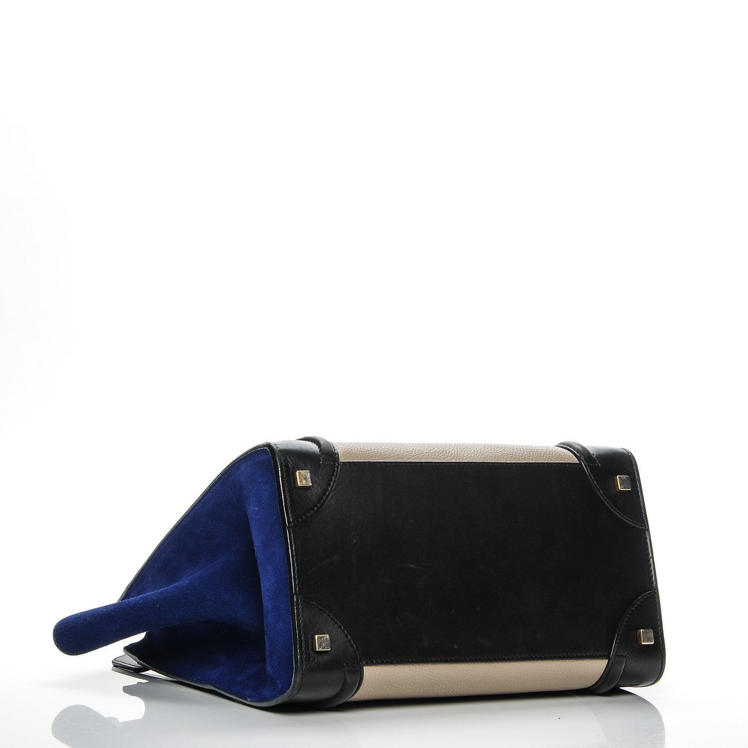 Celine Textured Calfskin Suede Mini Tri-Color Luggage Sand 4 of 8