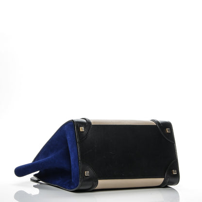 Celine Textured Calfskin Suede Mini Tri-Color Luggage Sand 4 of 8
