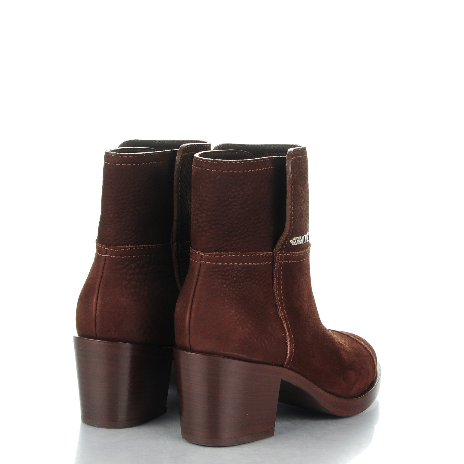 Chanel Suede Calfskin Short Boots 37 Brown 4 of 8