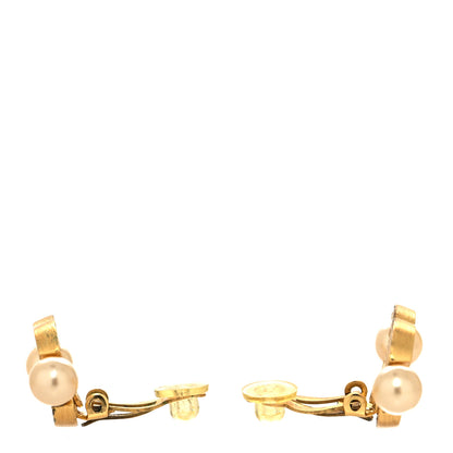 Chanel Metal Pearl CC Earrings Gold 3 of 6