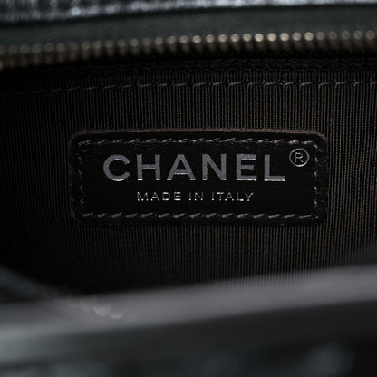 Chanel Metallic Aged Calfskin Chevron Quilted Small Gabrielle Hobo Dark Grey 6 of 9
