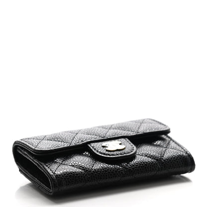 Chanel Caviar Quilted Flap Card Holder Wallet Black 4 of 8