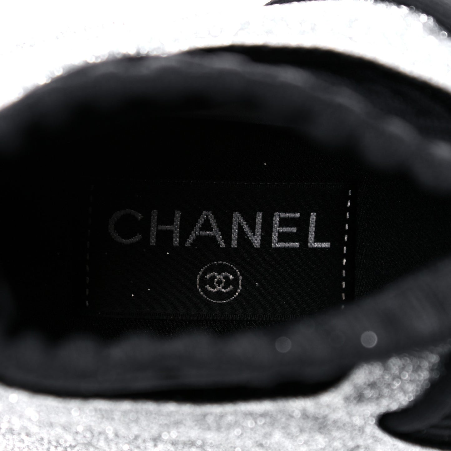 Glitter Stretch Fabric CC Sneakers 36.5 Black Silver