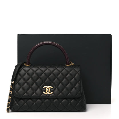 Chanel Caviar Lizard Embossed Quilted Small Coco Handle Flap Black 11 of 11