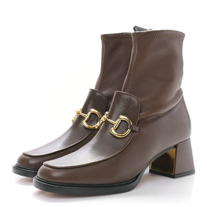 Gucci Quentin Nappa Stretch Granada Kid Horsebit 55mm Ankle Boots 39.5 Brown Sugar 3 of 8