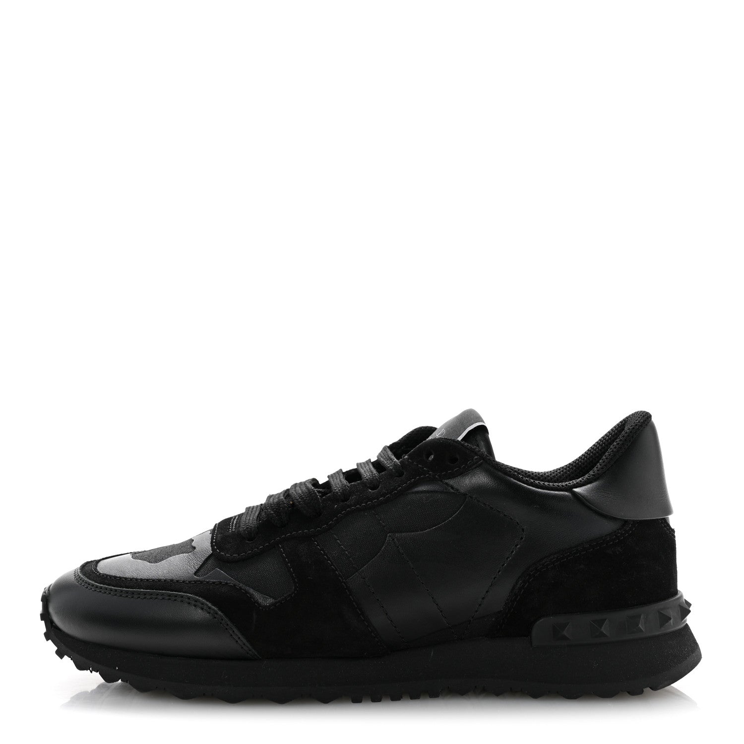 Valentino Garavani Nappa Suede Camouflage Womens Rockrunner Sneakers 39.5 Black 1 of 12
