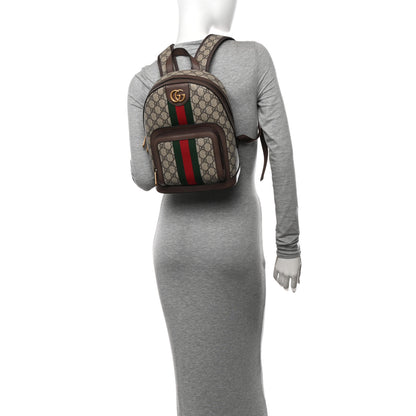 Gucci GG Supreme Monogram Calfskin Web Small Ophidia Day Backpack Beige Ebony New Acero 2 of 10